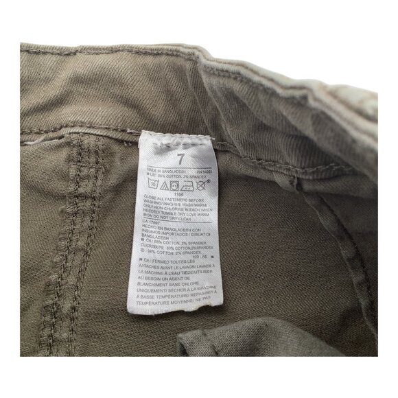 Old Navy Girls Utility Cargo Skirt Size 7 Olive Green Cotton Adjustable Waist - Picture 3 of 12
